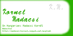 kornel madacsi business card
